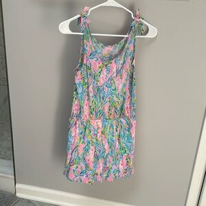 Lilly Pulitzer Dress Girls Sundari Romper Unicorn of the Sea xl 12-14